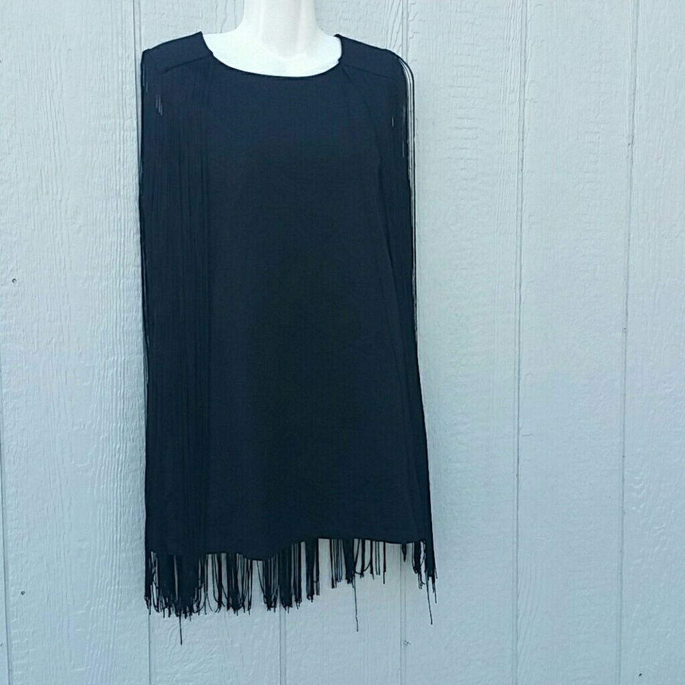Chelsea & Violet XL Fringe Dress Black